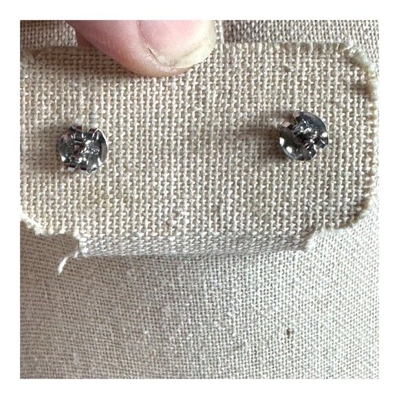 TASAKI 6mm Blue Akoya Pearl Stud Earrings 18K White Gold Vintage Tahitian - Picture 2 of 6